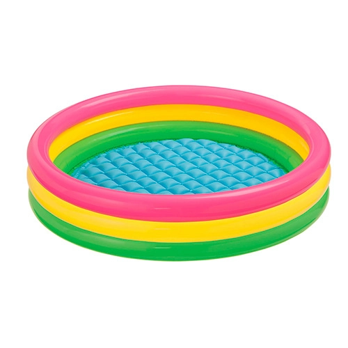 Дитячий надувний басейн "Веселка" 114х25см, з 2 років, 136л, надувне дно