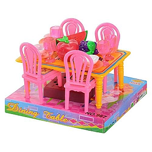 Ігровий набір Їдальня стіл, 4 стільці 14 см 967