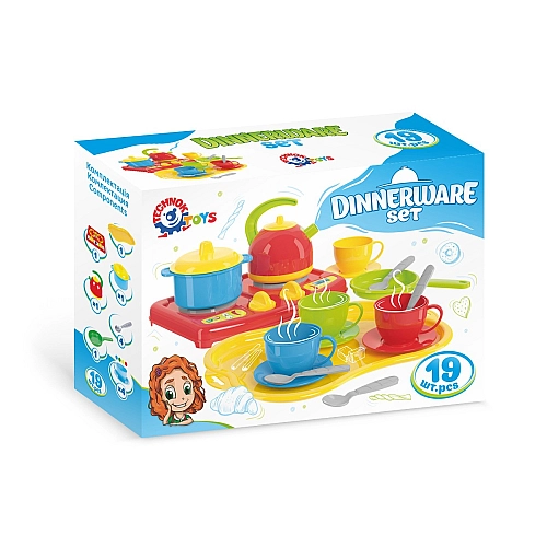 Игрушечный набор посуды 19 предметов 1554