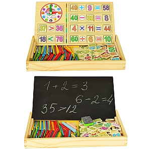 Дерев'яна іграшка Набір першокласника / Дошка для малювання крейдою MD1314A