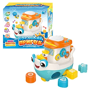 Гра "Кораблик пригод" 45234 (32/2) WToys, ОЗВУЧ. УКРАЇНСЬКОЮ МОВОЮ, 8 казок, ноти, підсвічування, пісні, тріскачка, пискавка, цифри, каталка, рухомі елементи