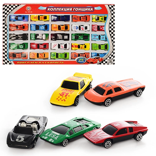 Набір з 25 металевих машинок «Колекція гонщика» для захопливих ігор