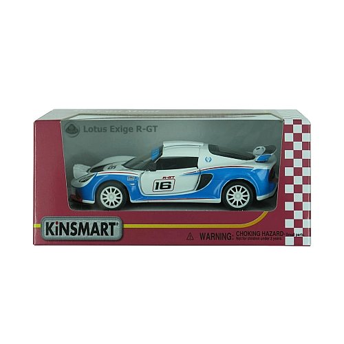 Машинка металева інерційна Kinsmart 1:32 2012 Lotus Exige R-GT (Лотус) KT5362W / Біло-блакитний