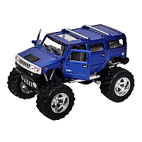 Машинка металева Kinsmart KT5337WB 1:40 2008 Hummer H2 SUV OFF ROAD інерційна, двері відчиняються / Синій