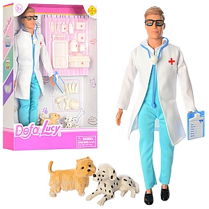Кукла Defa Kevin Ветеринар с домашними питомцами и медицинскими аксессуарами 8346B