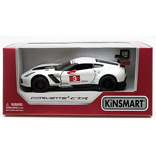 Машинка металева Kinsmart 1:36 Corvette C7.R Race Car 2016, білий колір (KT5397W)