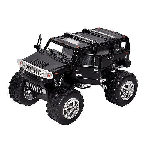Машинка металева Kinsmart KT5337WB 1:40 2008 Hummer H2 SUV OFF ROAD інерційна, двері відчиняються / Чорний