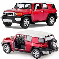 Металева машинка Kinsmart 1:36 Toyota FJ Cruiser KT5343W, інерційна в коробці / Колір БОРДОВИЙ