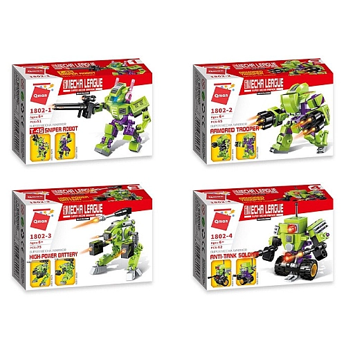 Конструктор QMAN 1802: Робот-трансформер 4 в 1 - 4 унікальні моделі!