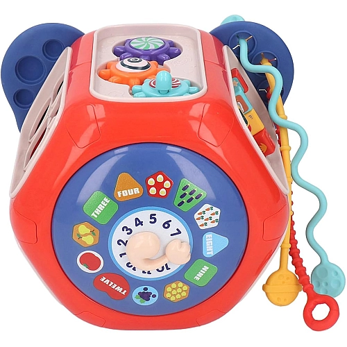 Сортер монтесорі 12в1 музична розвиваюча тактильна бізіборд іграшка Слон 919-1 (Червоний)