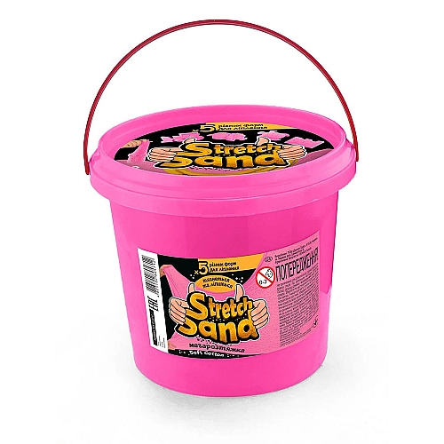 Кинетический песок "Stretch Sand" розовый 700 г в ведре STS-01-01