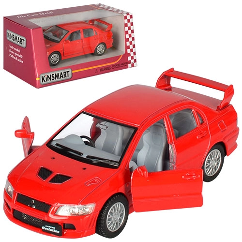 Машинка металева Kinsmart 1:36 "Mitsubishi Lancer Evolution VII" KT5052W інерційна, двері відчиняються / Червоний