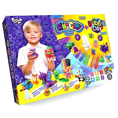 Набір пластиліну Air clay + Bubble Clay "ДАНКО ТОЙС"