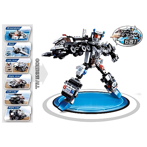 Конструктор Sluban 6в1 Поліція-Робот M38-B0635