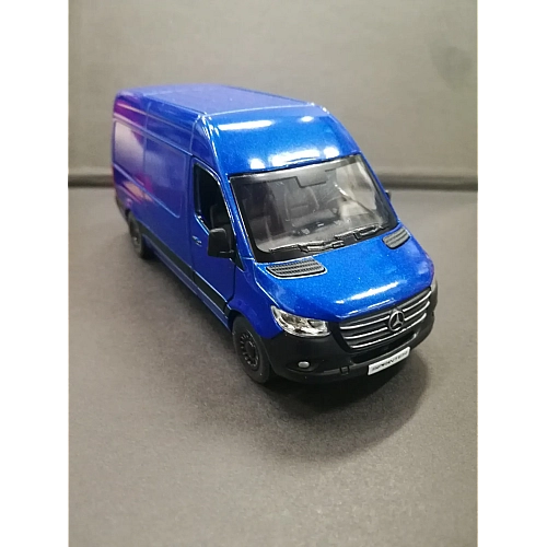 Металева машинка Kinsmart 1:48 Mercedes-Benz Sprinter KT5426W, інерційна в коробці, Колір СИНІЙ