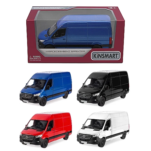 Металева машинка Kinsmart 1:48 Mercedes-Benz Sprinter KT5426W, інерційна в коробці, Колір СИНІЙ