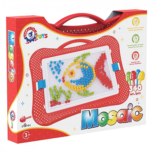 Мозаїка 4 ТехноК (арт. 3367) на 340 деталей у зручному пеналі-саквояжі для дітей від 5 років