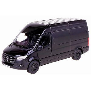 Металева машинка Kinsmart 1:48 Mercedes-Benz Sprinter KT5426W, інерційна в коробці / Колір ЧОРНИЙ
