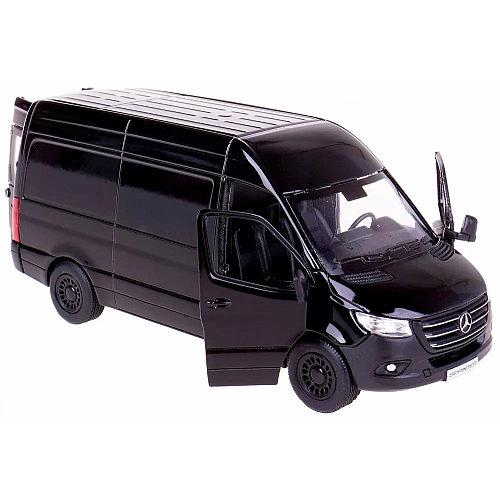 Металева машинка Kinsmart 1:48 Mercedes-Benz Sprinter KT5426W, інерційна в коробці / Колір ЧОРНИЙ
