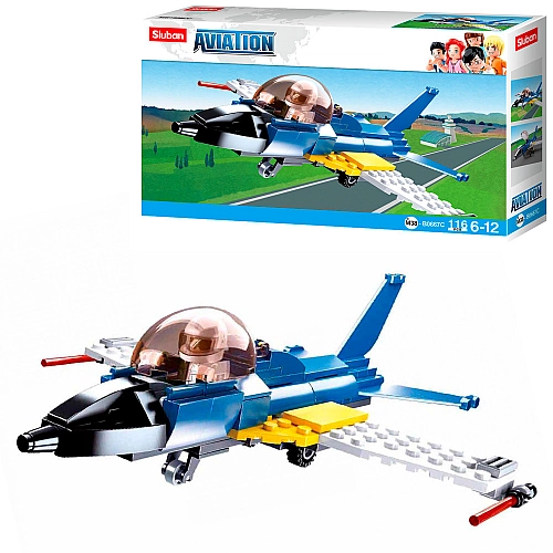 Конструктор Sluban «Літак» 116 дет. + фігурка пілота M38-B0667C - цікава гра!