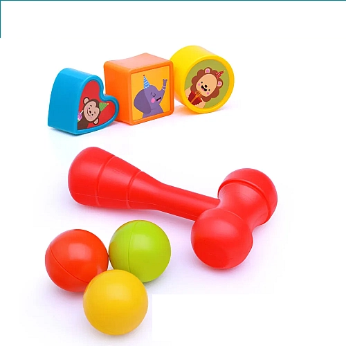 Многофункциональный центр 8 в 1 "МегаБизи-Куб с молотком" | звуковые эффекты (HE0533)