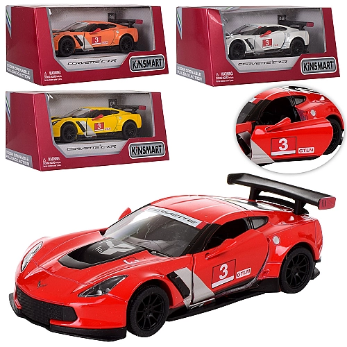 Машинка металева Kinsmart Corvette C7. R Race Car 2016. Червона (KT5397W)