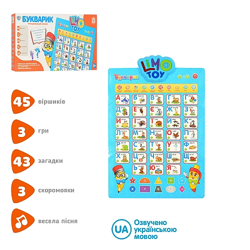 Навчальний електронний плакат Букварик Абетка 7031UA-CP - Українська мова для дітей
