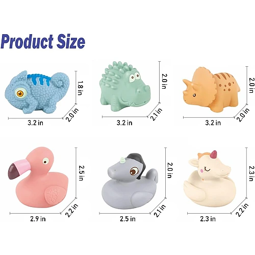 Набор брызгалок для купания Baby Favorite 638, 6 мягких фигурок животных