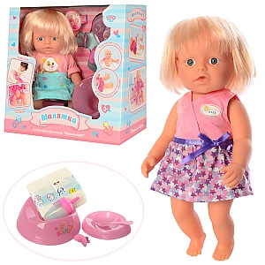 Лялька WZJ020A-5-6 31 см, п'є-писає, горщик, пляшечка, посуд, підгузн, 2 види, в кор-ці 30-29-16 см