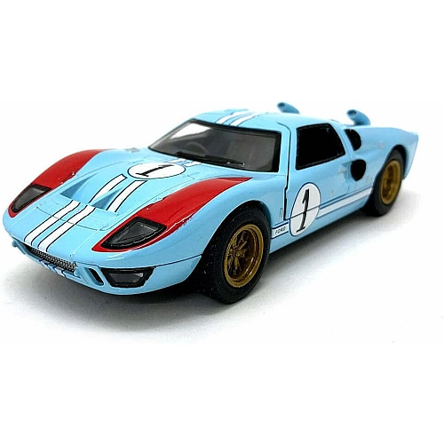 Машинка металлическая Kinsmart 1:32 1966 Ford GT40 MKII KT5427WF инерционная, дверь открывается / Голубой