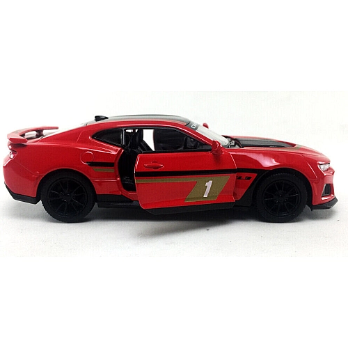 Металева машинка Kinsmart 1:38 Chevrolet Camaro ZL1 2017 KT5399WF інерційна, колір Червоний з принтом