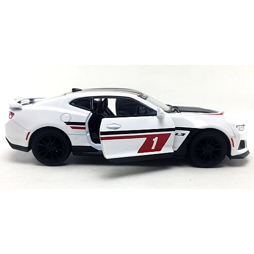 Металева машинка Kinsmart 1:38 Chevrolet Camaro ZL1 2017 KT5399WF інерційна, колір Білий з принтом