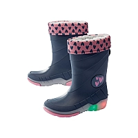 Гумові чоботи з підсвічуванням для дівчинки Lupilu 3M Scotchlite™ 24-25 Синій (Рож. серд.)