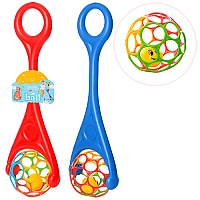 Каталка дитяча з ручкою Кулька з брязкальцем 3501