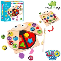 Дерев'яна іграшка Сортер Монтессорі з вкладишами, з магнітною рибалкою MD1876