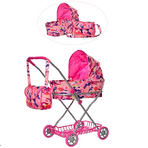Коляска для ляльки з сумочкою та пластиковим кошиком Melobo 9325-1