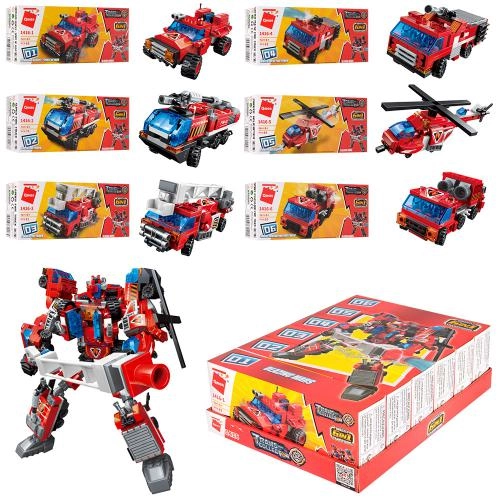 Конструктор Qman 1416 Пожежна техніка - Трансформер 6в1 496 деталей