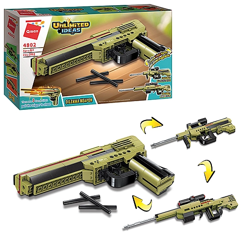 Конструктор Qman Пістолет, Автомат, Гвинтівка 3 в 1, Unlimited Ideas, 202 деталі, 4802