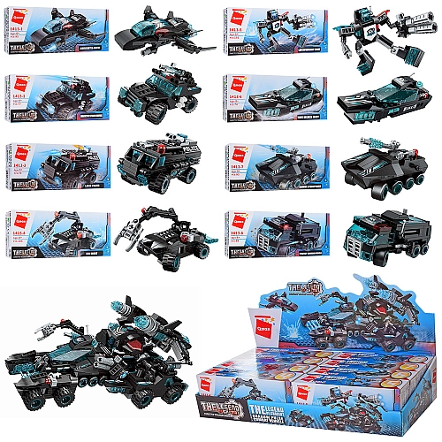 Конструктор Qman 8в1 Поліція-Трансформер, 714 деталей, Спецтехніка