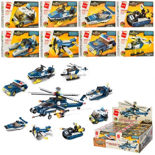 Конструктор Qman Поліція 8в1: Транспортні Пригоди, 8 Видів (1801)