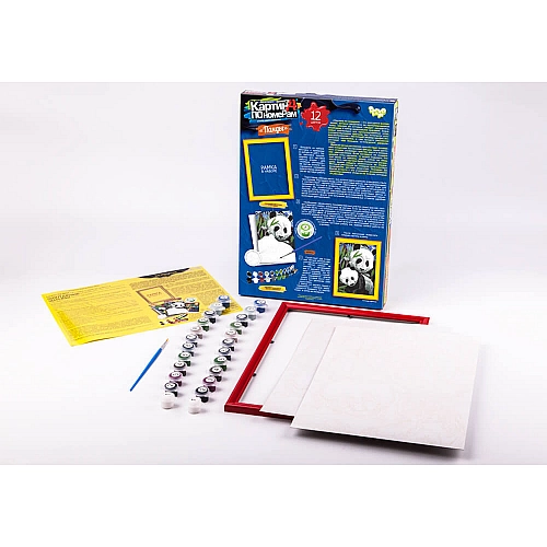 Картина за номерами 32x23 см 'Панди' з рамкою, фарби і пензлик (KN-01-01)