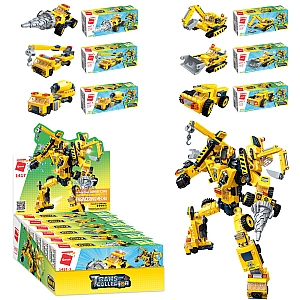 Конструктор Qman 1417 Будівельна техніка-Трансформер Trans-collector 6в1, 6шт (6 видів) 479 деталей