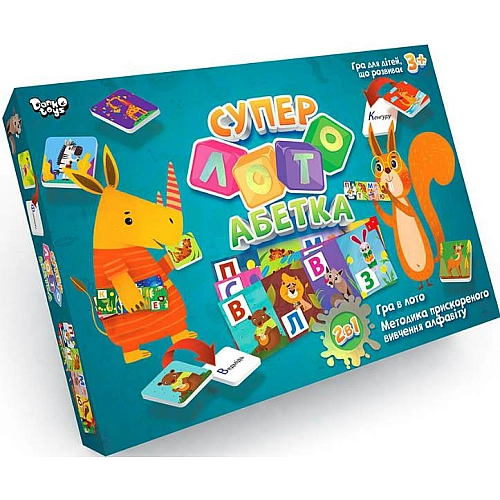 Настільна Гра "Суперлото" Абетка 2в1 Українська СЛА-01U