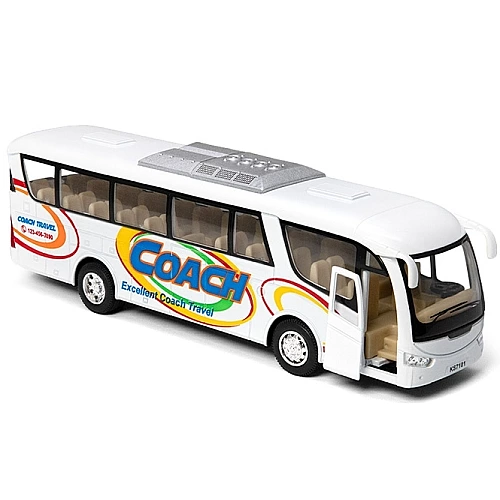 Металлическая машинка Kinsmart Автобус Coach белый инерционный (KS 7101 W White)