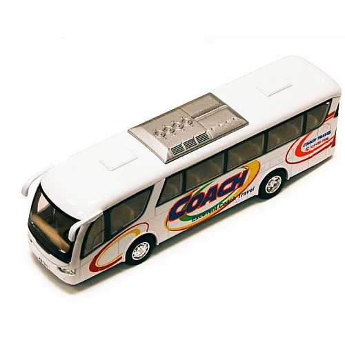 Металлическая машинка Kinsmart Автобус Coach белый инерционный (KS 7101 W White)