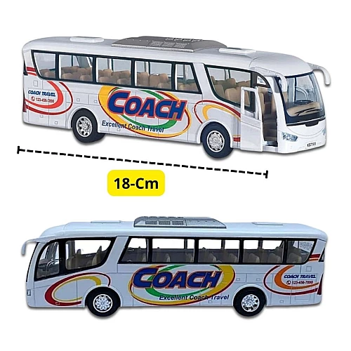 Металлическая машинка Kinsmart Автобус Coach белый инерционный (KS 7101 W White)