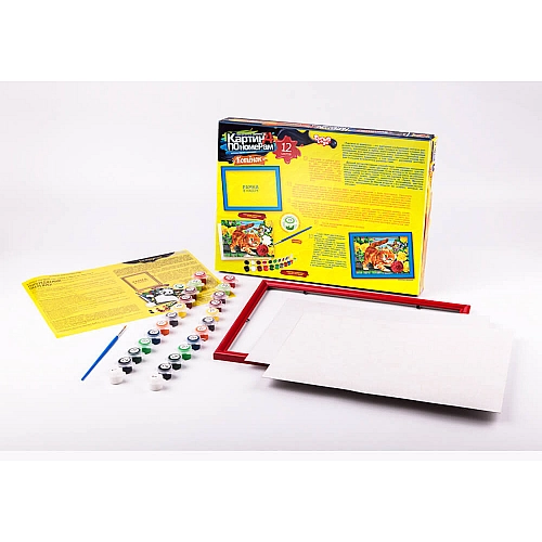 Картина за номерами 32x23 см "Кошеня" з рамкою, фарби і пензлик (KN-01-05)