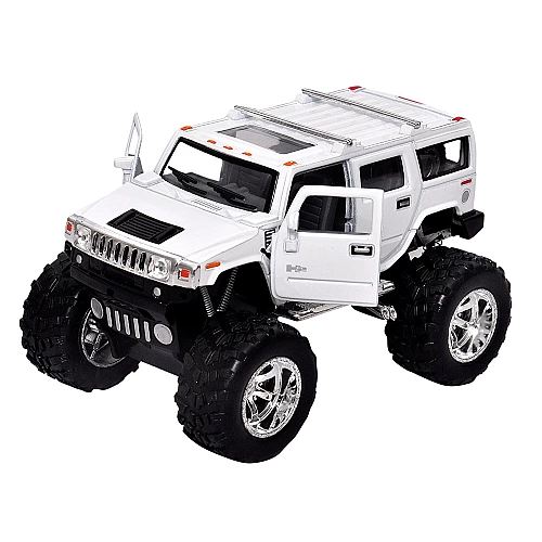 Машинка металева Kinsmart KT5337WB 1:40 2008 Hummer H2 SUV OFF ROAD інерційна, двері відчиняються / Білий