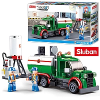 Конструктор Sluban M38-B0878 Бензовоз та АЗС 267 деталей, 2 фігурки