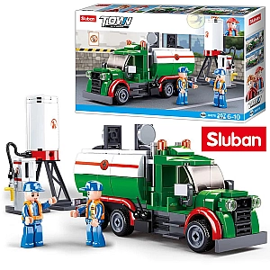 Конструктор Sluban M38-B0878 Бензовоз та АЗС 267 деталей, 2 фігурки